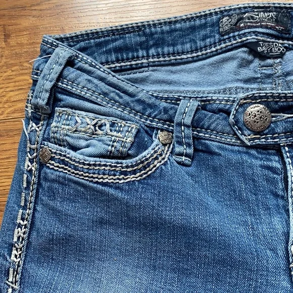 Silver jeans size 29 w 33 length low rise Tuesday baby boot - Picture 8 of 14